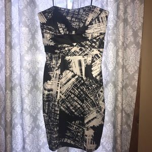 Black and White Mid-thigh Dress